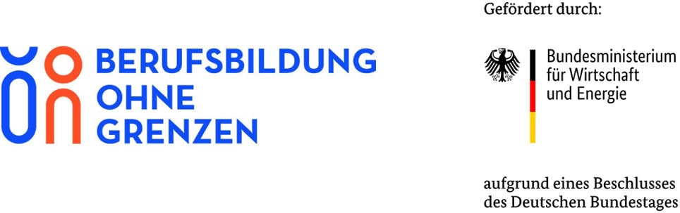 Logo Berufsbildung ohne Grenzen mit Förderhinweis